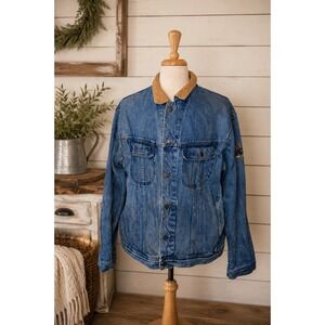 Denim Chore Jacket XL‎ Vintage-Inspired Corduroy Collar Western Workwear Jacket